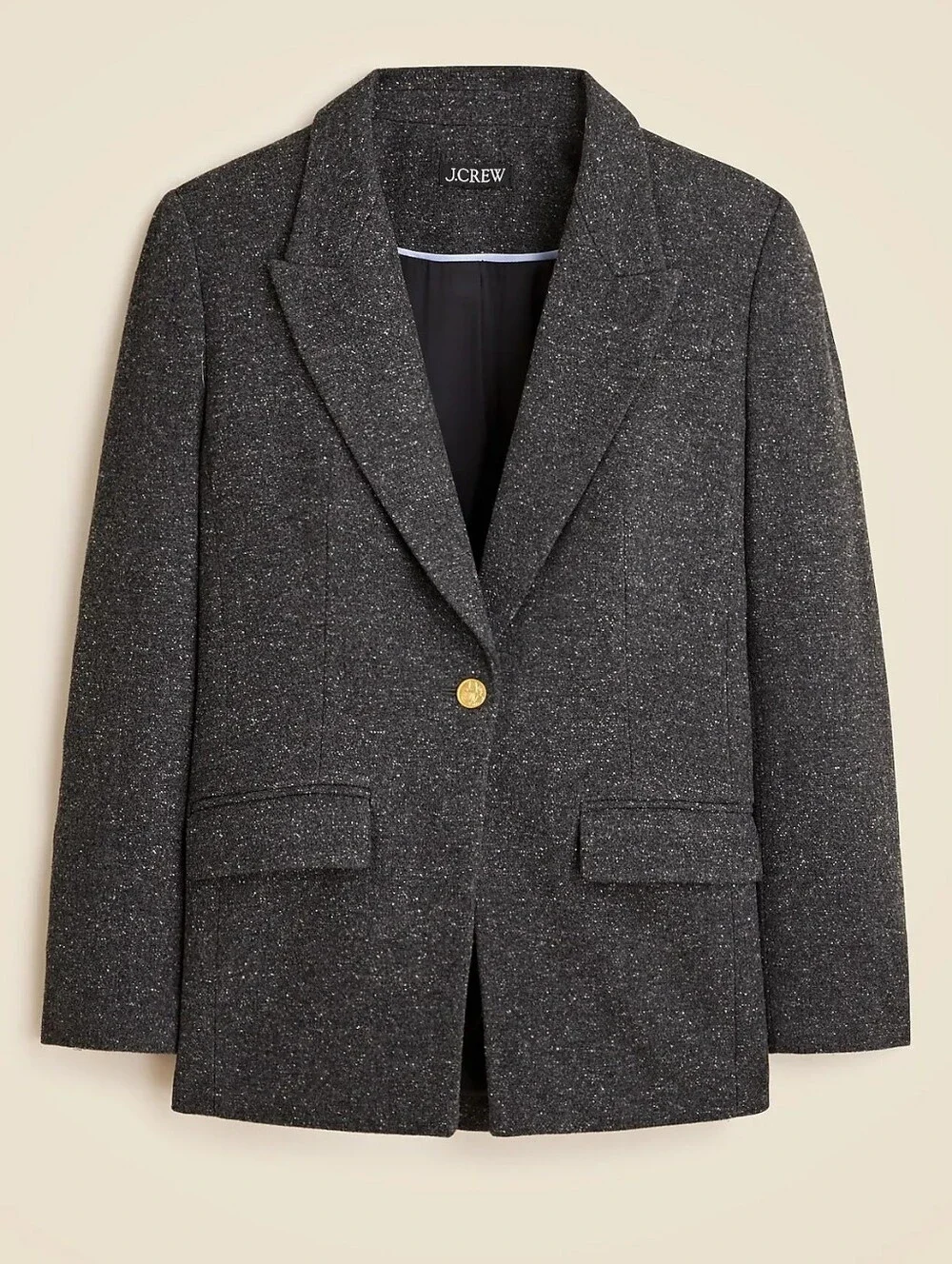 J.Crew Vivienne Blazer Italian Nova Fides Wool Silk Tw Jacket Charcoal Size 8